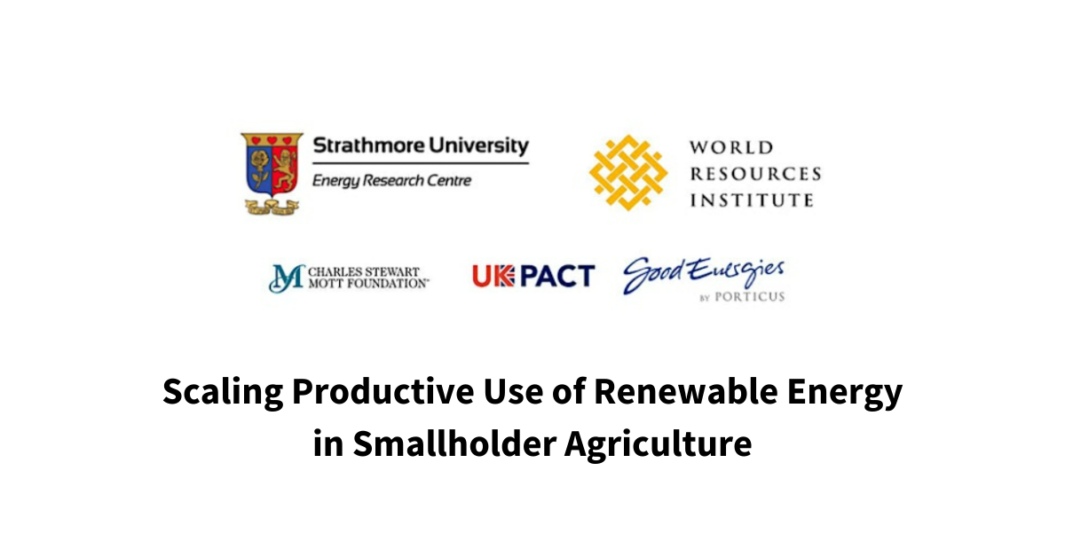 Scaling Productive Use of Renewable Energy in Smallholder Agriculture 