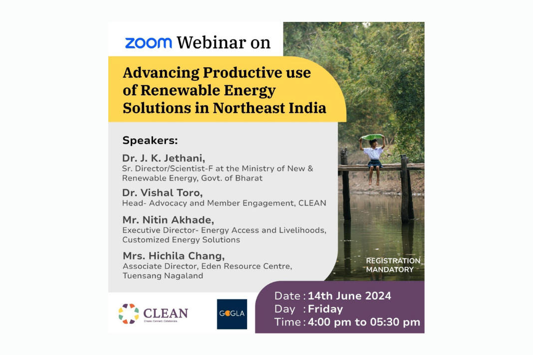 Webinar: Advancing Productive use of Renewable Energy Solutions in Northeast India